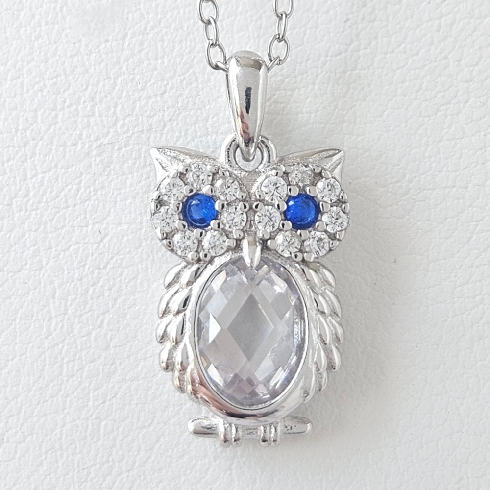 Silver Owl Necklace - 925 Sterling Silver, 2019 Charmed Aroma Owl Collection